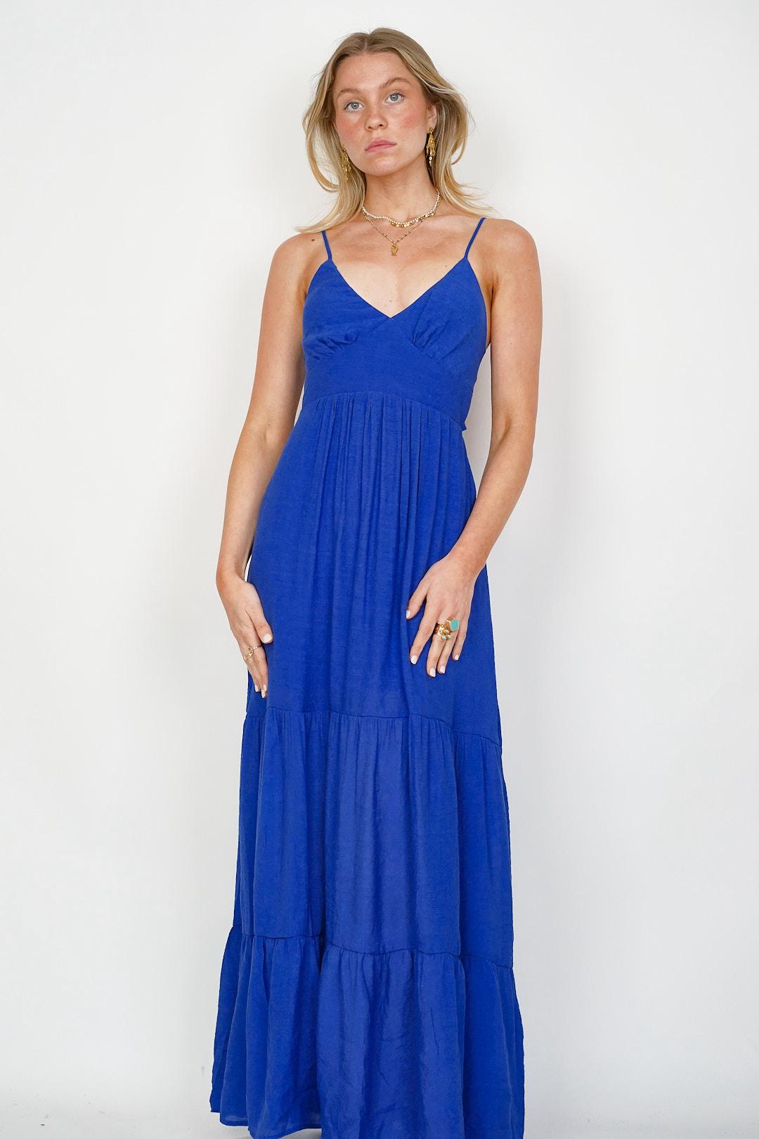 Jinny Cobalt Spaghetti Strap Dress