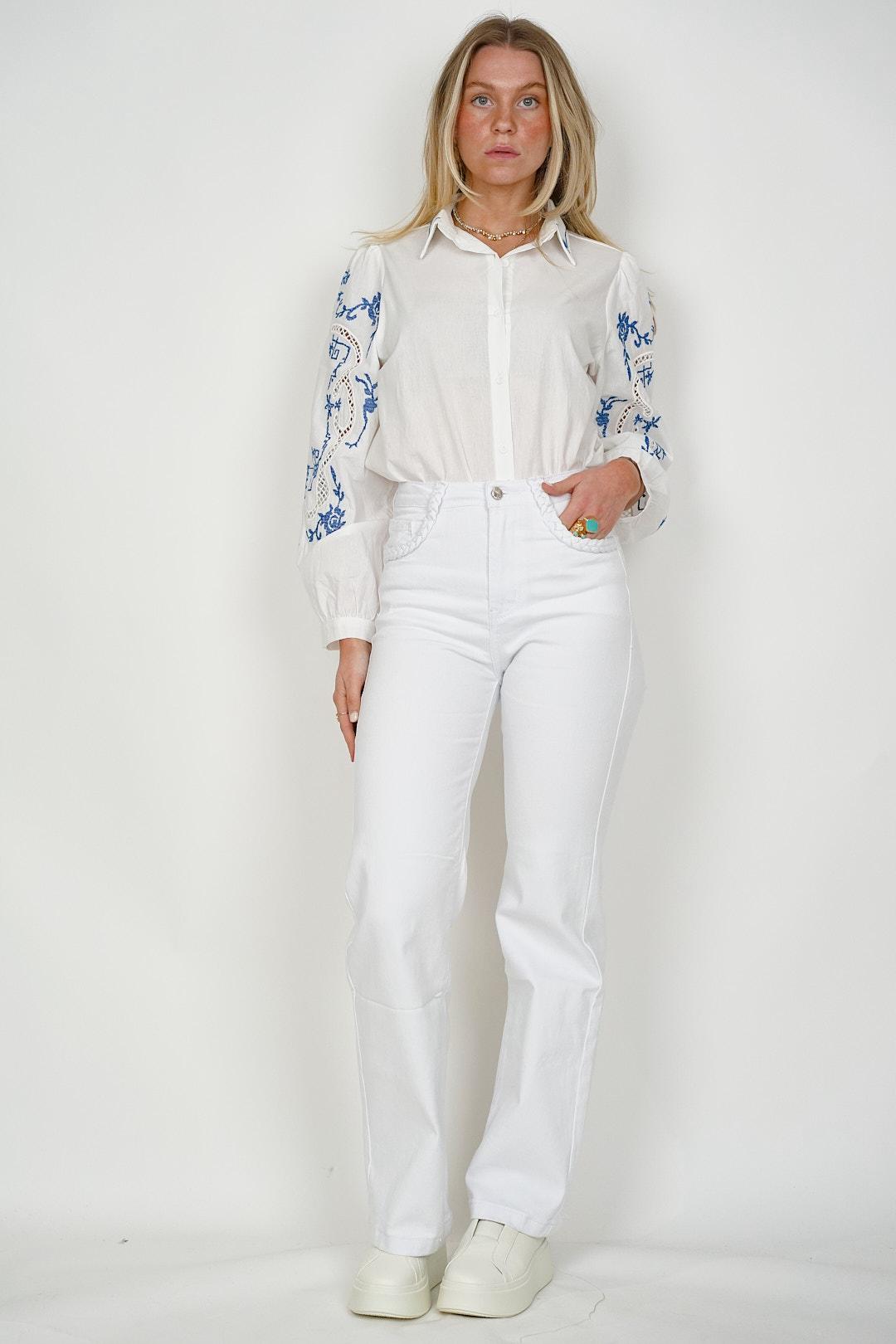 Plait Jeans White
