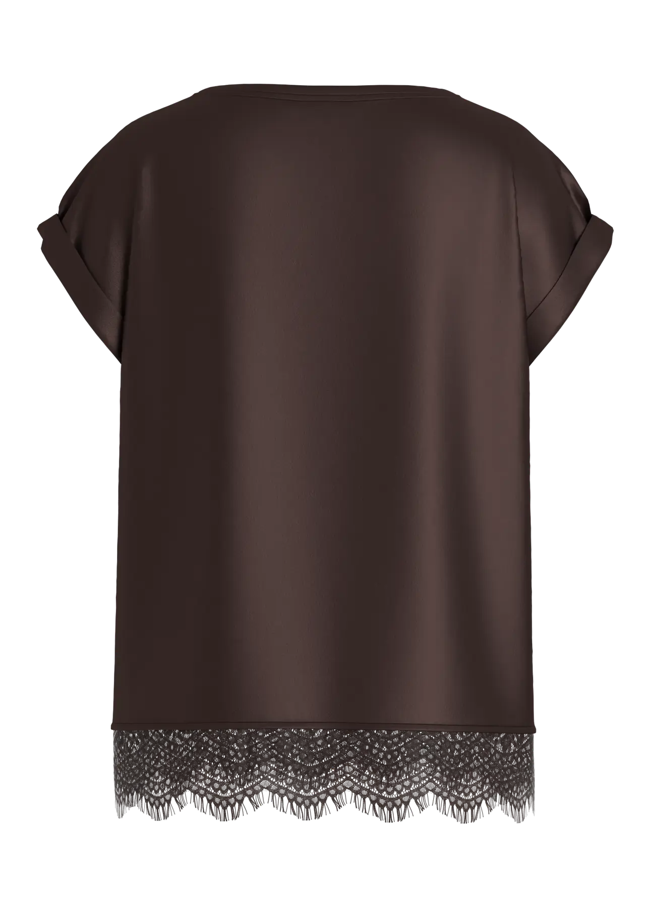 Lace Satin Tee Chocolate