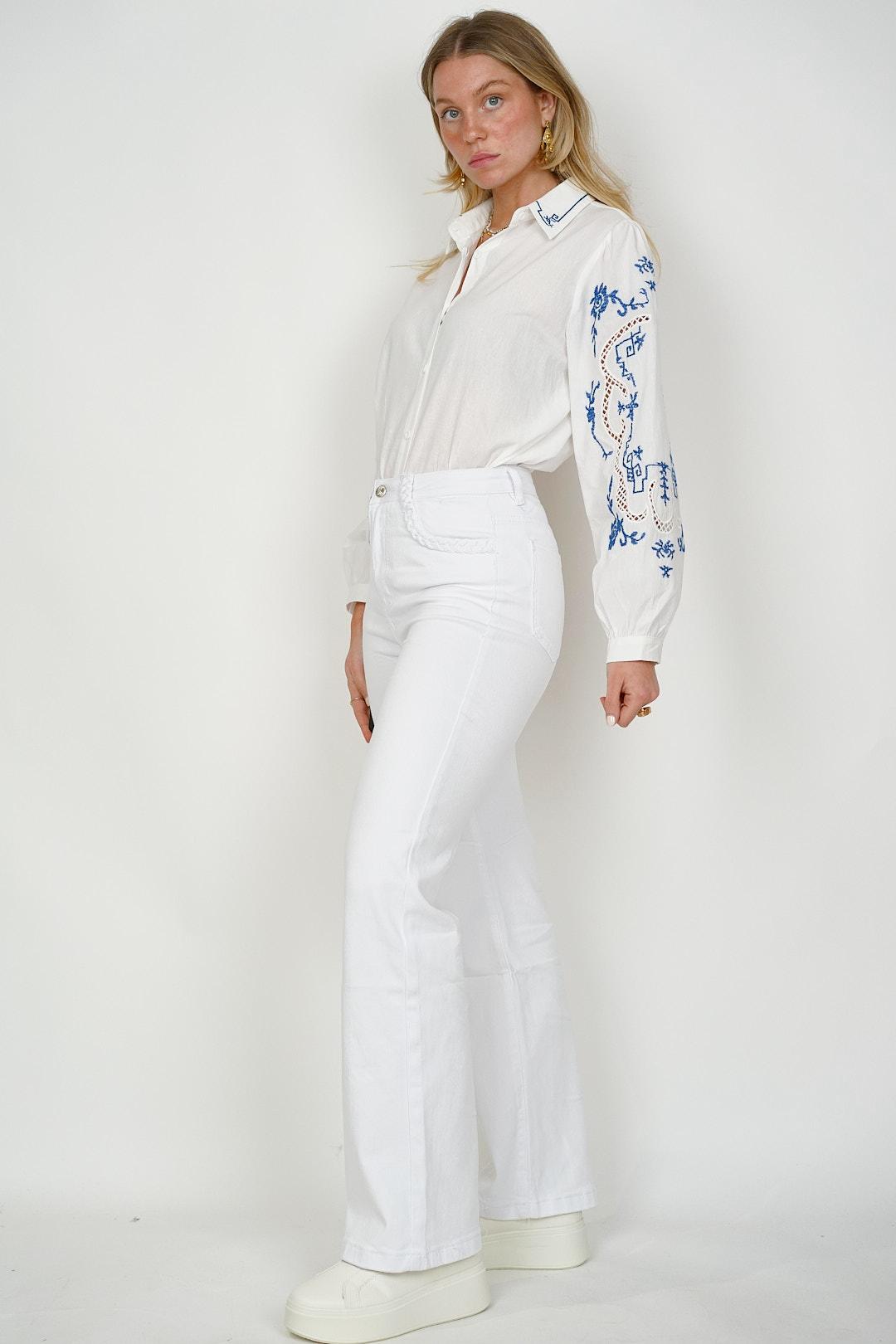 Plait Jeans White