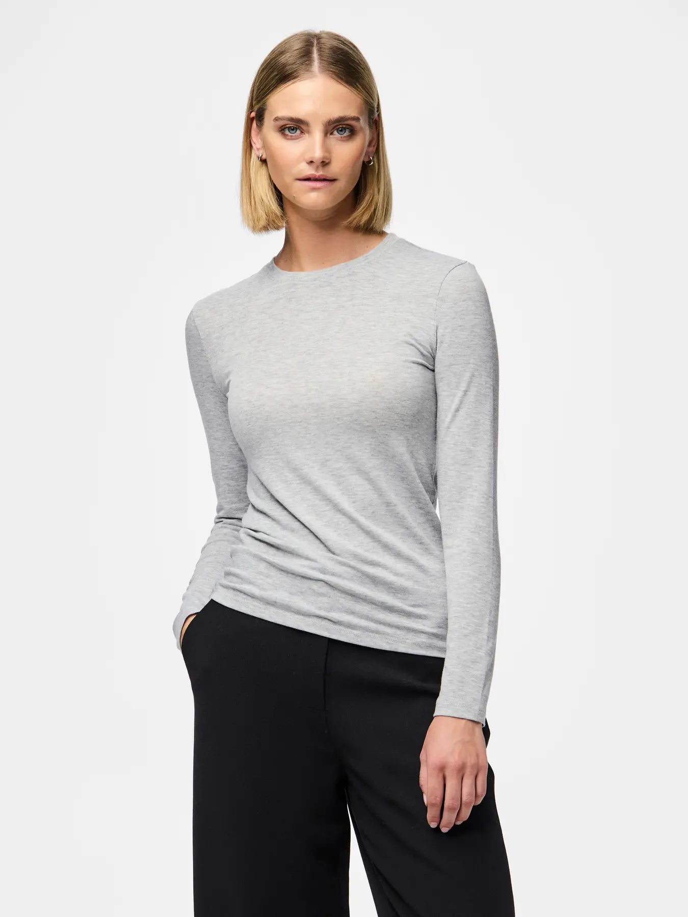 Maria Long Sleeve Tee Grey