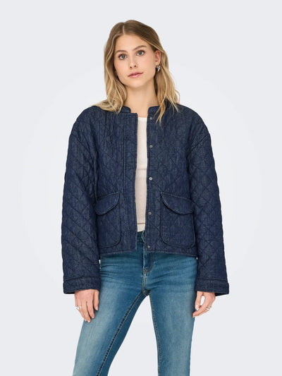 Quilted Denim Bomber Jacket