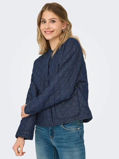Quilted Denim Bomber Jacket
