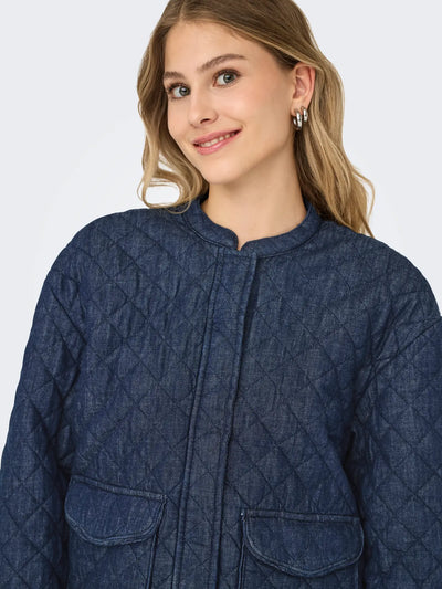 Quilted Denim Bomber Jacket