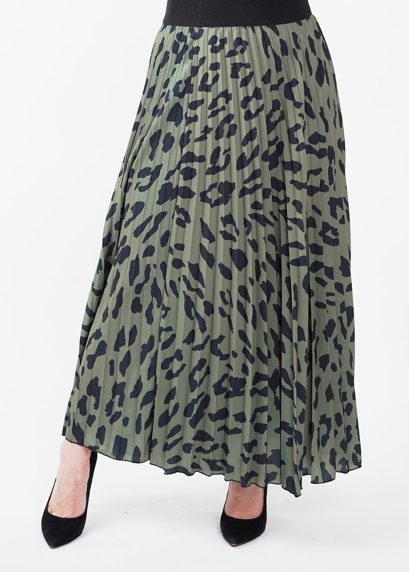 Zara Pleated Skirt Khaki
