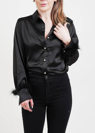 Black Feather Blouse