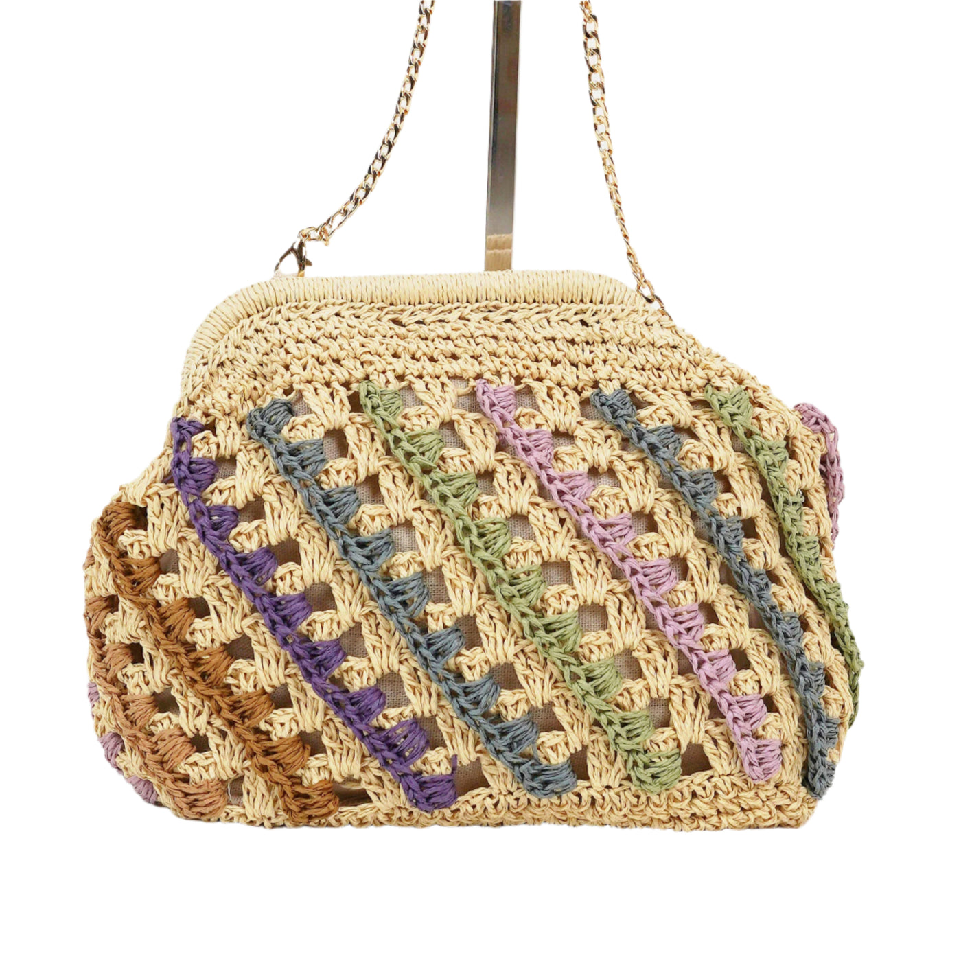Colorful Crochet Clutch Bag