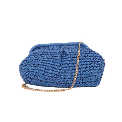 Natural Clutch Bag Mid Blue