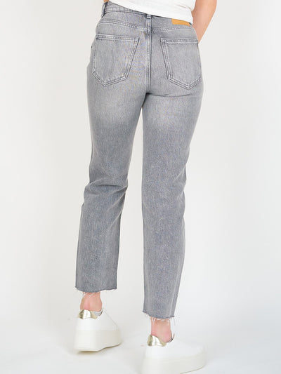 Only Mum Jeans Grey Raw Hem