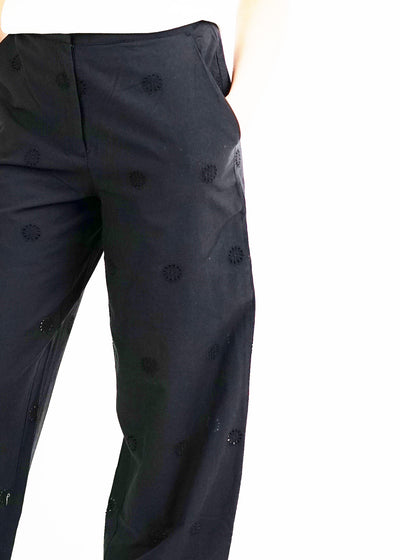 Naya Broiderie Trousers Black