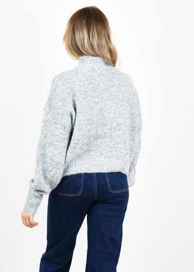 Wool Funnel Neck Jumper Grey 73306