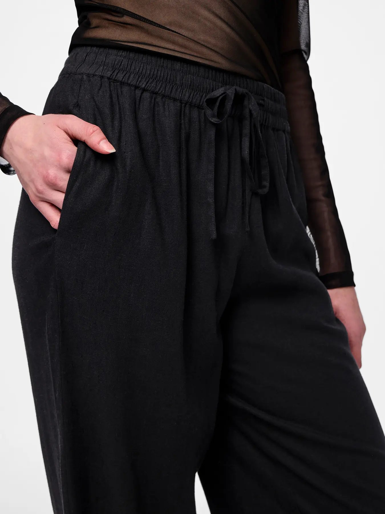 Linen Trousers Black