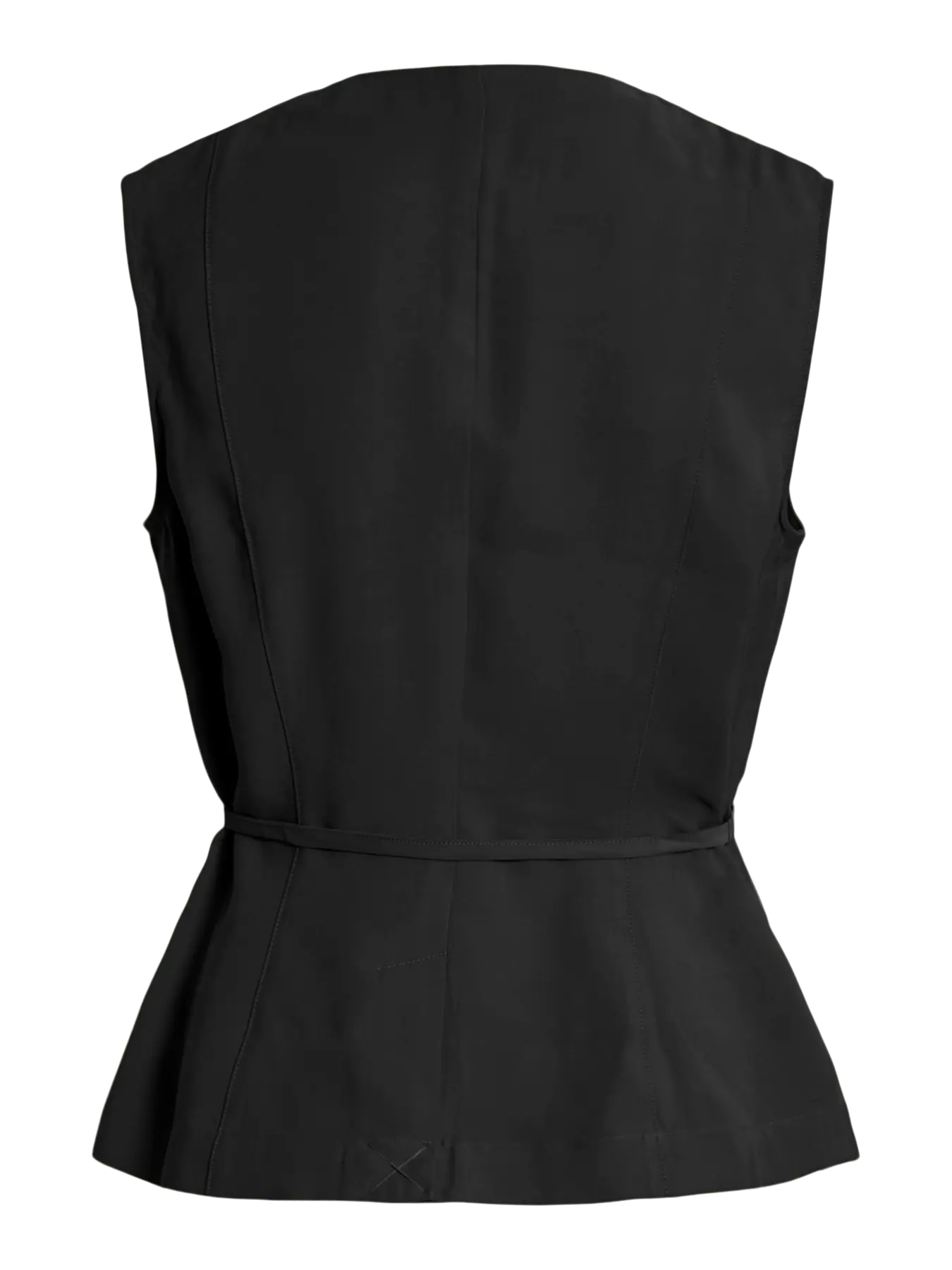 Tie Waist Waistcoat Black
