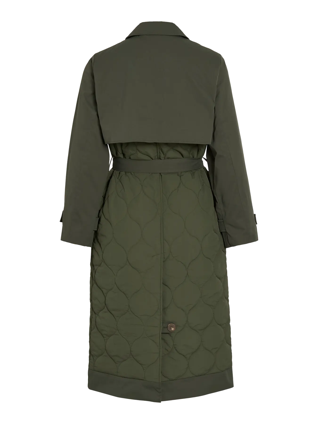 Green Quilted Trench Coat
