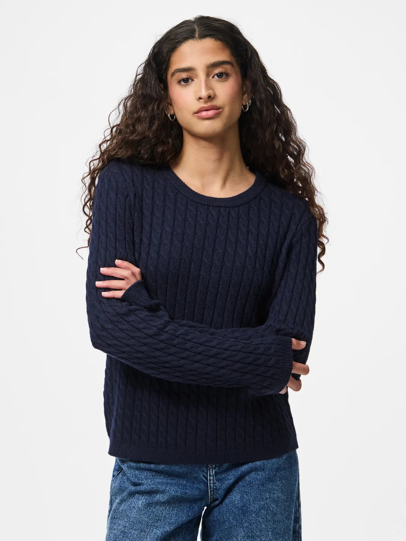 Soft Rope Knit Jumper Navy