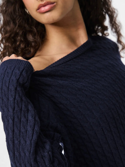 Soft Rope Knit Jumper Navy