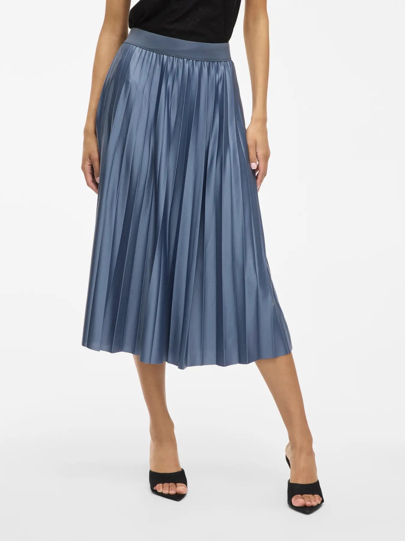 Pleated Midi Skirt Petrol