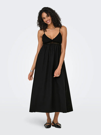 Briar Smocked Maxi Dress Black