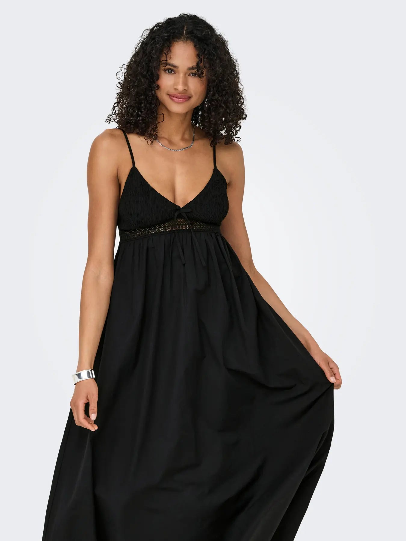 Briar Smocked Maxi Dress Black
