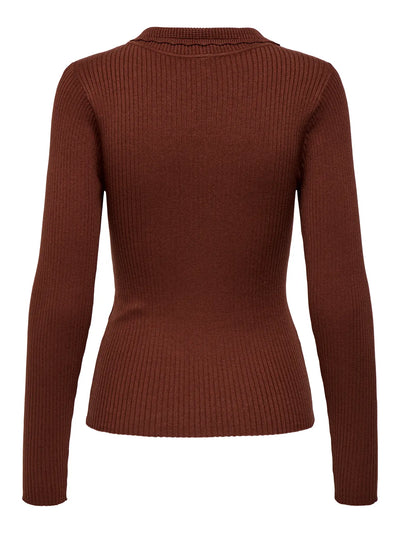 Ribbed Scollaped Jumper Earth