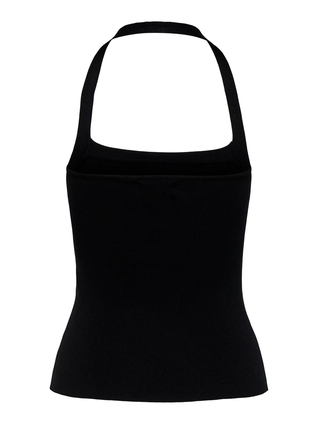 Halter Neck Fine Knit Top Black