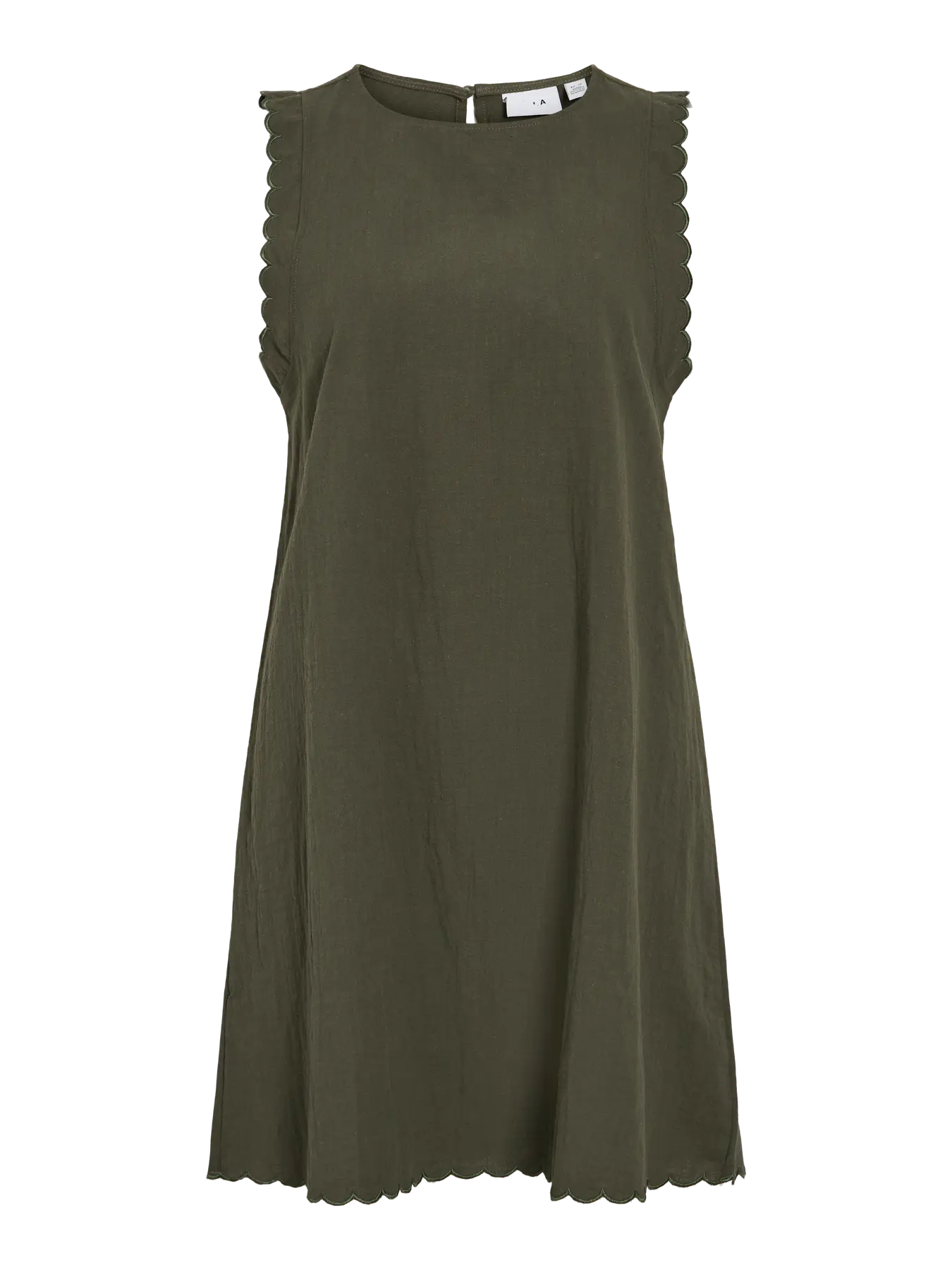 Scalloped Olive Dress