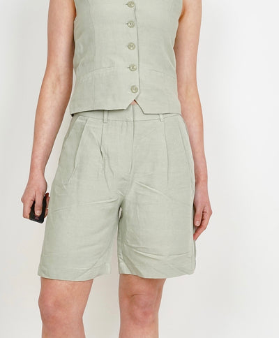 Linen Look Shorts Khaki