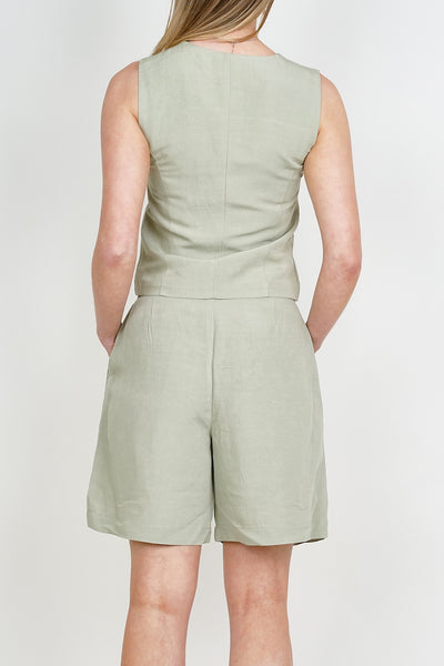 Linen Look Shorts Khaki
