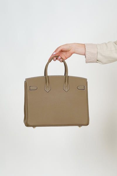 B30cm Togo Leather Bag Putty