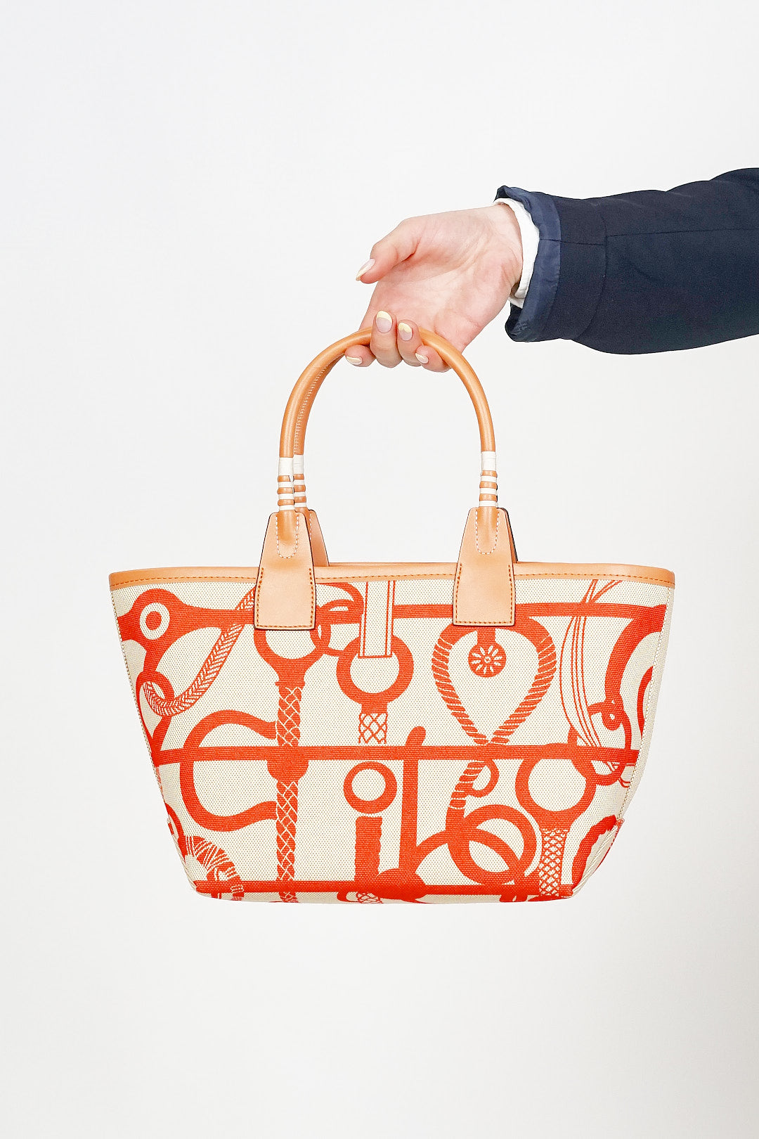 Genuine Leather Horse Bit Bag Orange