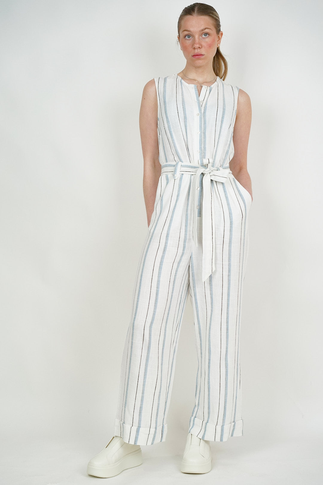 Linen Jumpsuit Stripe