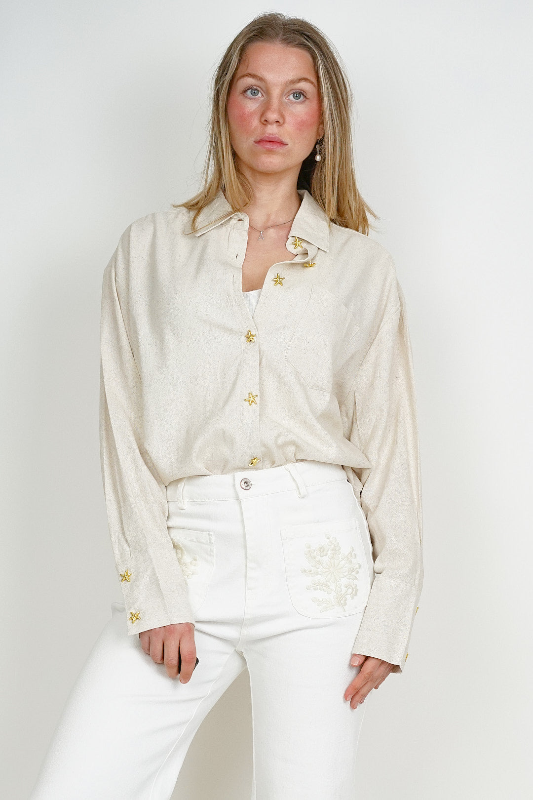 Gold Button Starfish Blouse