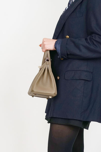 B 25 Togo Leather Bag Greige