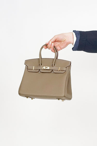 B 25 Togo Leather Bag Greige