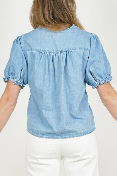 Ciminy Embroidered Denim Blouse