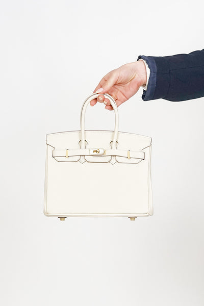 B 25 Togo Leather Bag White