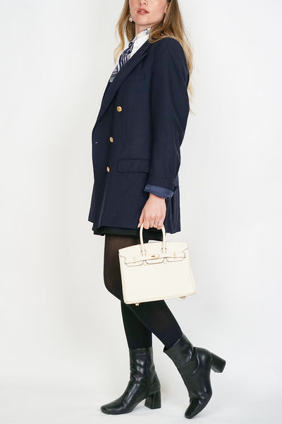 B 25 Togo Leather Bag White