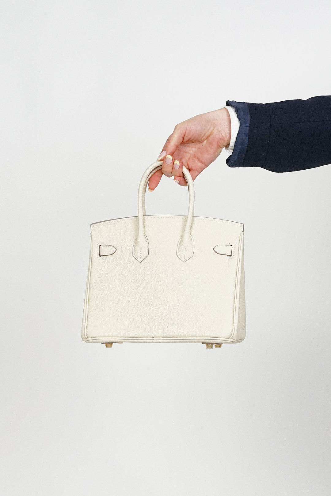 B 25 Togo Leather Bag White