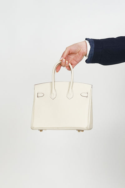 B 25 Togo Leather Bag White