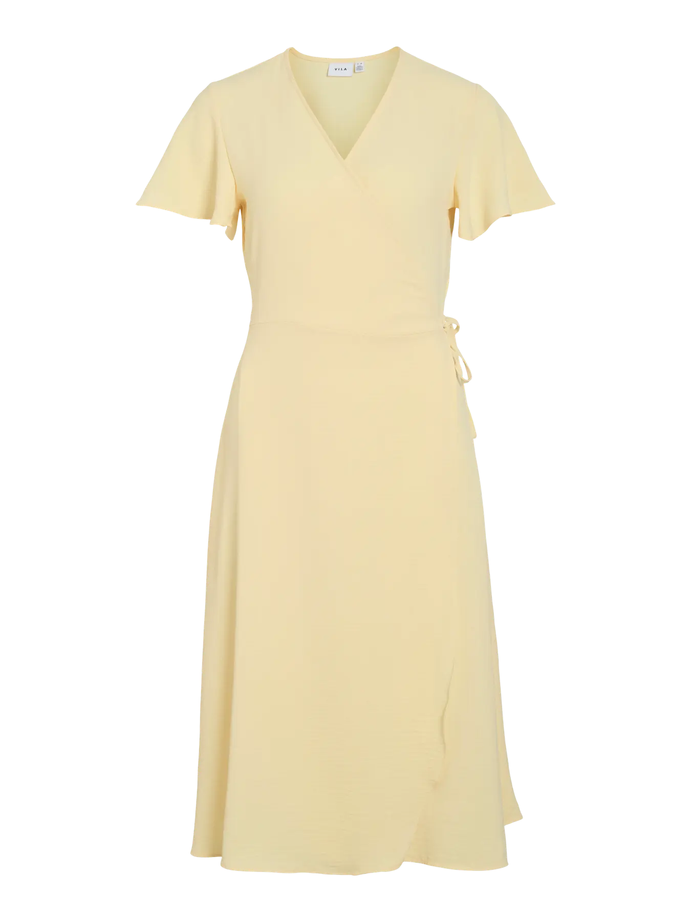 Linen Wrap Dress Lemon