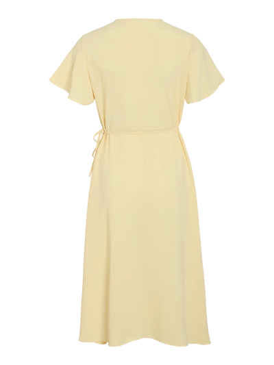 Linen Wrap Dress Lemon