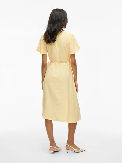 Linen Wrap Dress Lemon