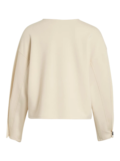 Crew Neck Scuba Sweatshirt Cream
