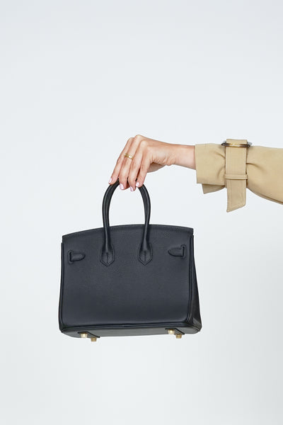 B30cm Togo Leather Bag  Black
