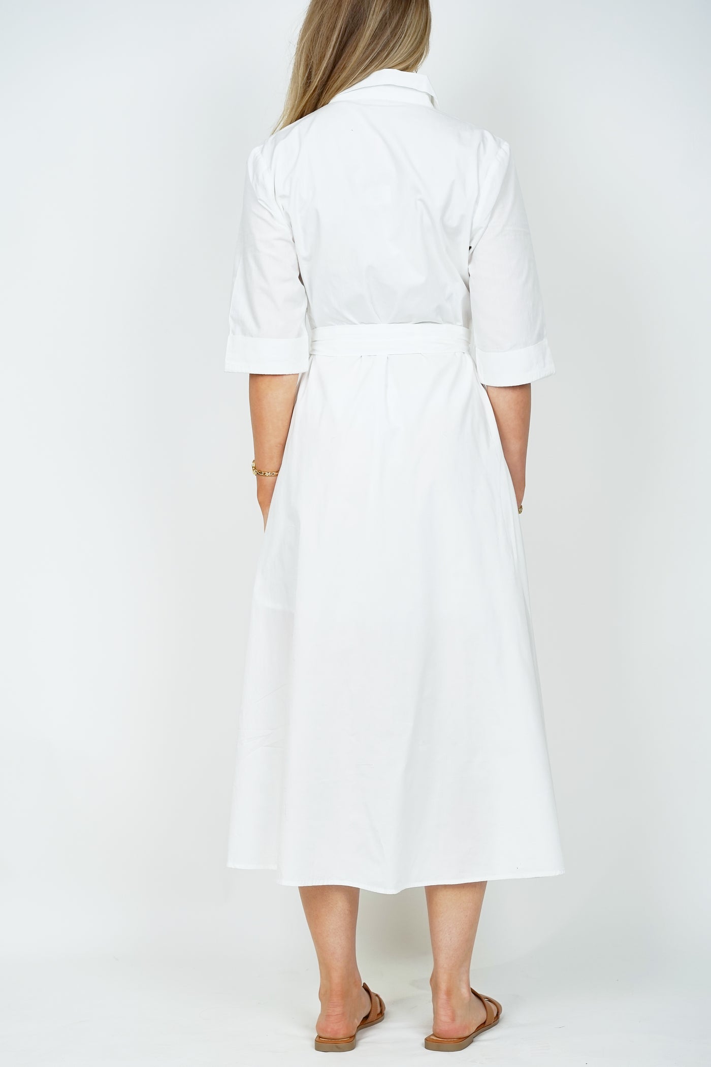 Diamante Shirt Dress White