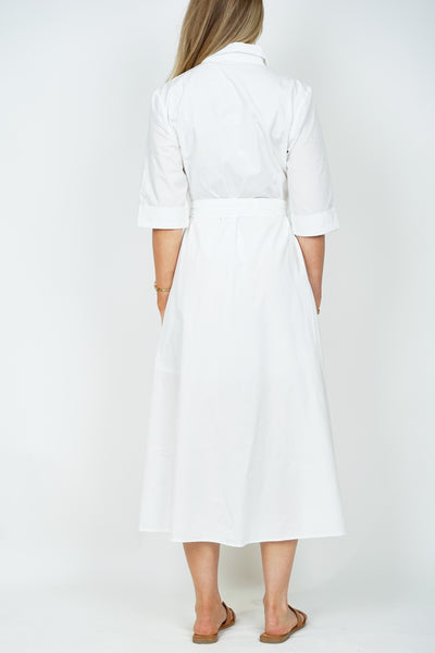 Diamante Shirt Dress White