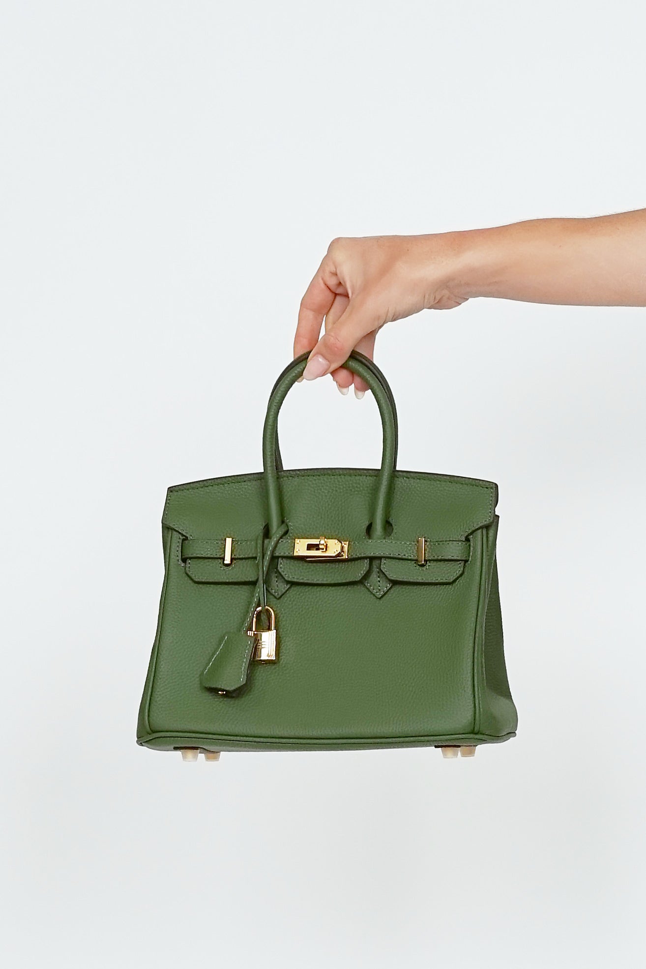 B25cm Togo Leather Bag Forrest Green