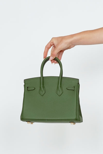 B25cm Togo Leather Bag Forrest Green