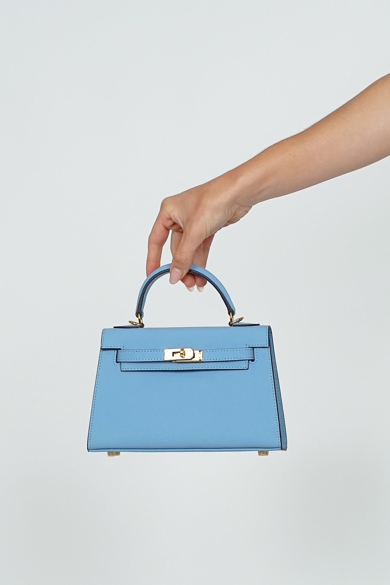 K19cm Kelly Bag Pale Blue