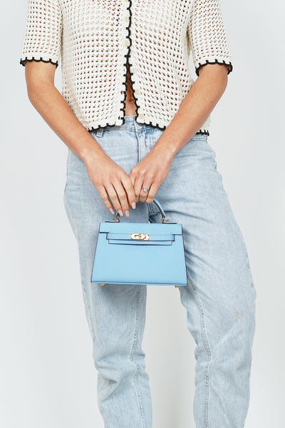 K22cm Kelly Bag Pale Blue